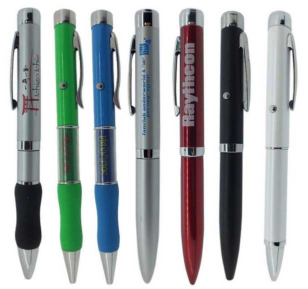 Green,blue,red,black.metal projector pen with logo
